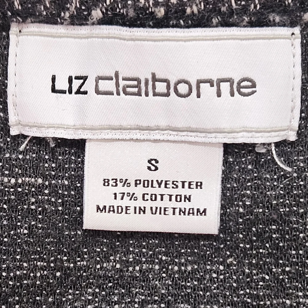 Liz Claiborne Black & White Herringbone‎ Knit Sweater Size S
